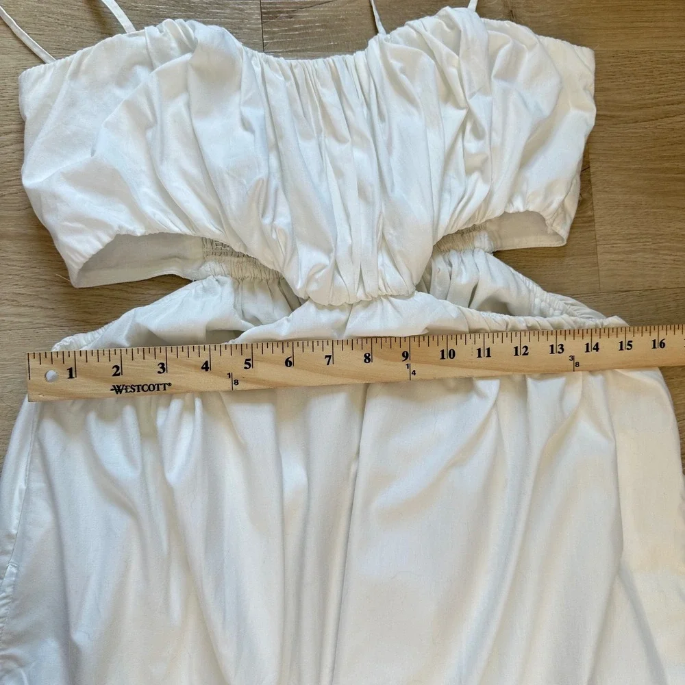 Abercrombie & Fitch Womens Bubble Top Maxi Dress White LP Cutout Bridal Coquette